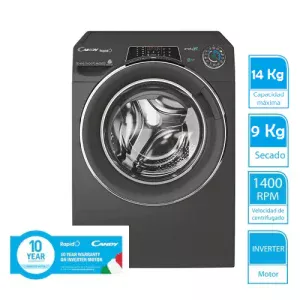 Lavasecarropas RapidÓ INVERTER Independiente, 14/9 Kg, 1400 RPM