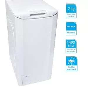 Lavarropa INVERTER Candy carga superior 7 kg, 1400 RPM
