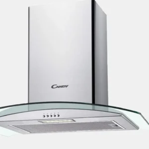 Campana extractora de vidrio curvo Candy de 60 cm, 3 velocidades, acero inoxidable